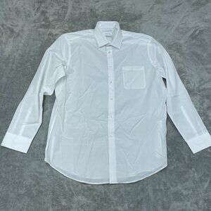 Calvin Klein Active Performance White Stretch Dress Shirt L a1015